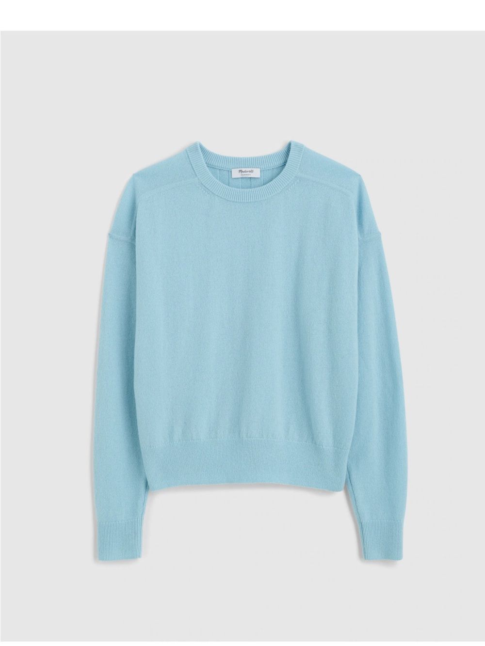 Madewell 100% Cashmere Sky Blue Crewneck Sweater Women's NWT